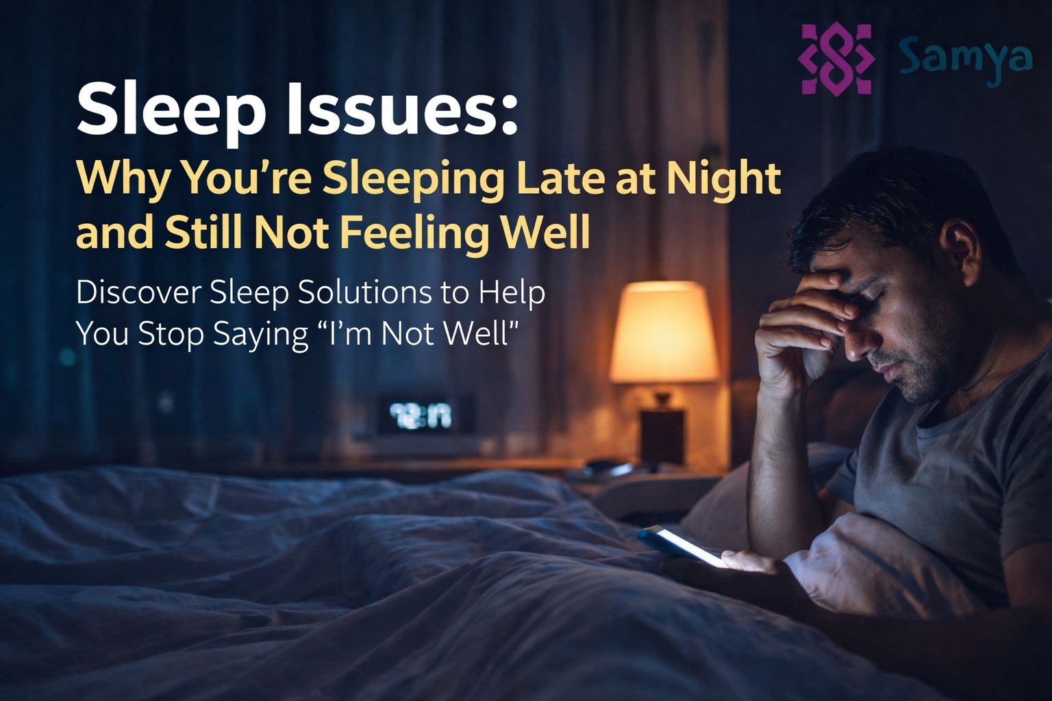 Person sleeping late at night struggling with insomnia and sleep issues