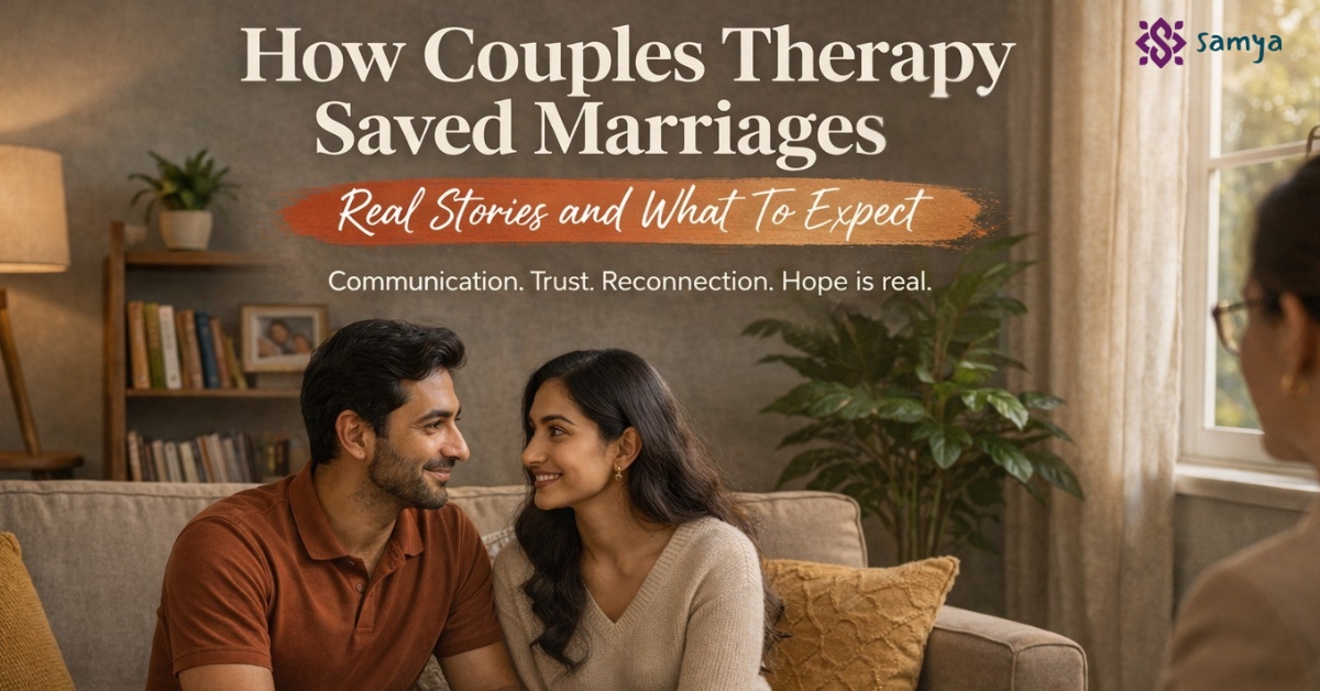 Couples therapy session discussion between husband and wife